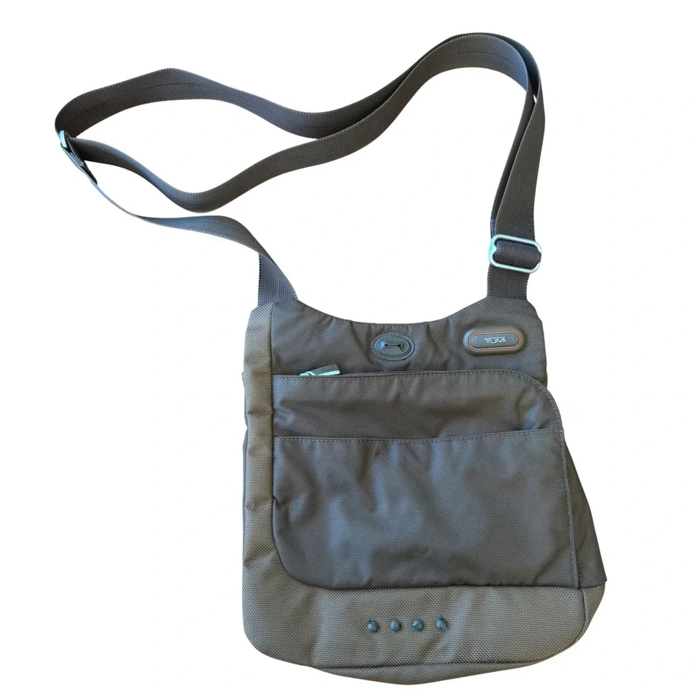 Tumi 5132B Olive Brown Ballistic Nylon Crossbody Messenger Travel Bag 10x10